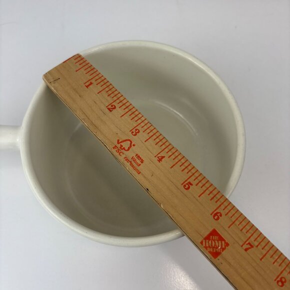 Vintage Descoware Belgium White Enamelware Saucepan With Lid Autumn Leaf Design - Picture 9 of 10